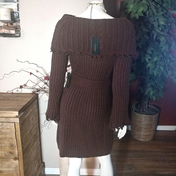 BCBGMaxAzria Chocolate Brown Sweater Dress - Picture 3 of 7